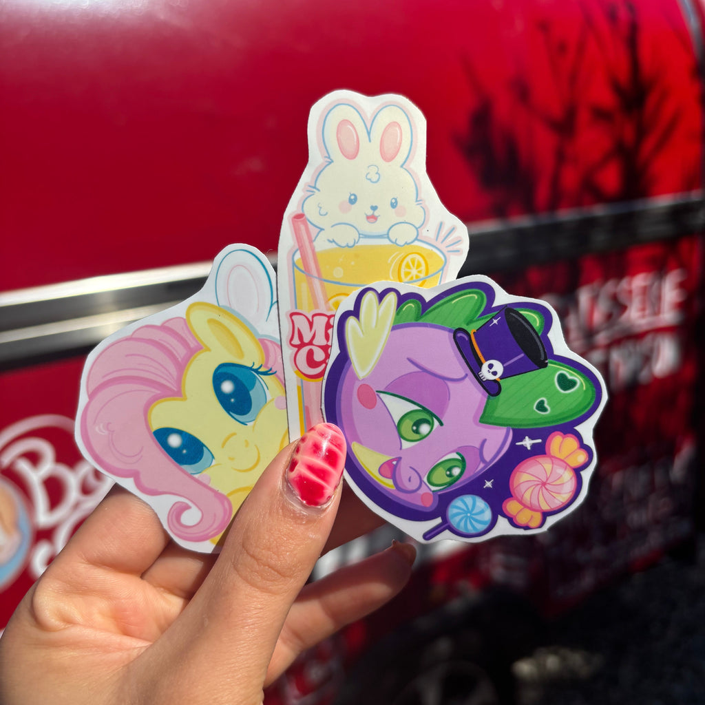 Lot de 3 stickers fait main